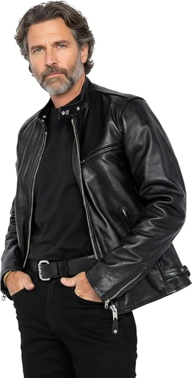 Schott Lc940d Mens Black Leather Jacket