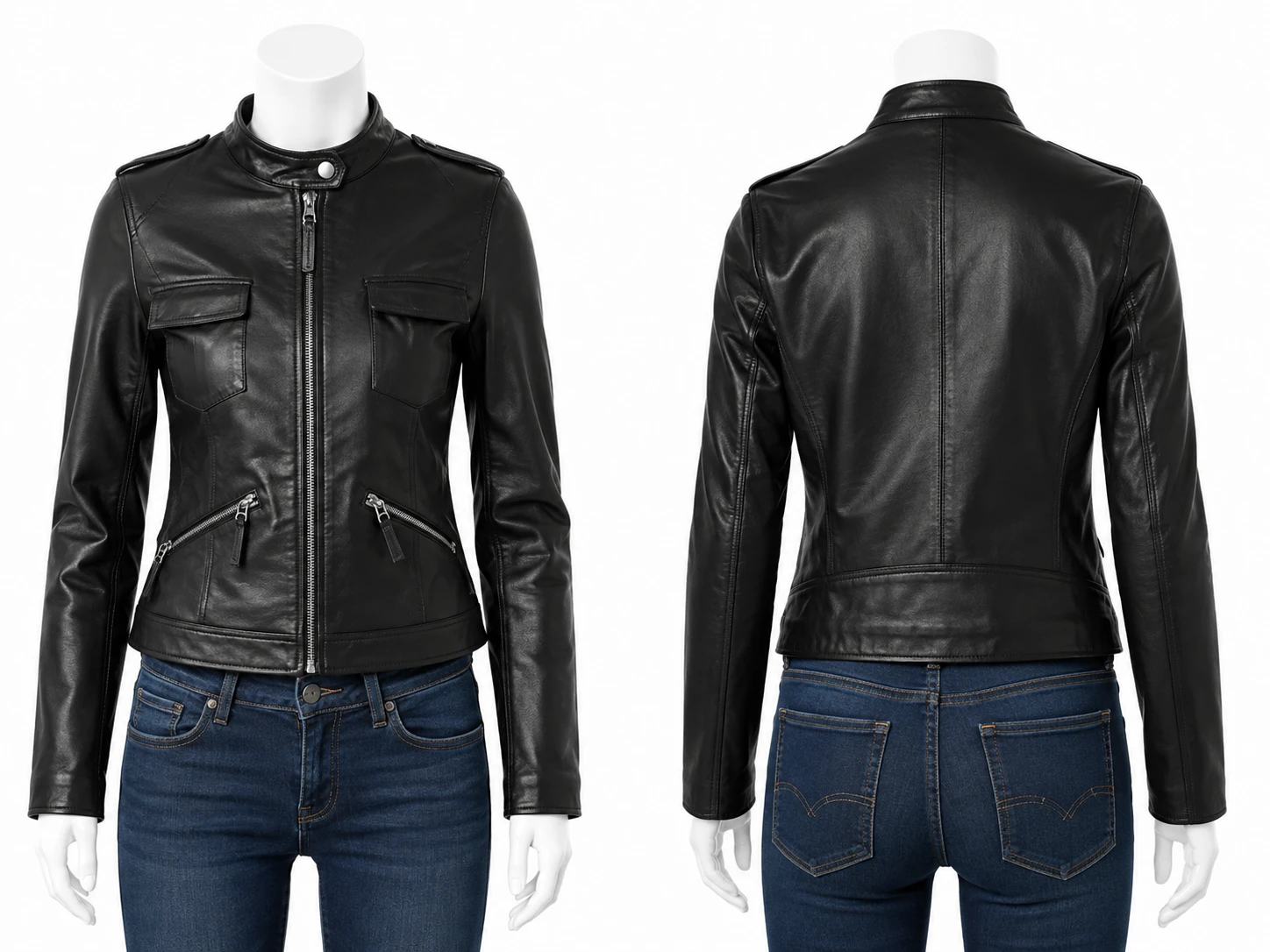 Akira Black Women Leather Jacket