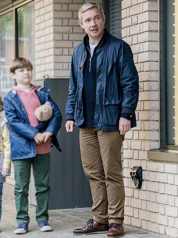 Breeders Martin Freeman Blue Bomber Jacket