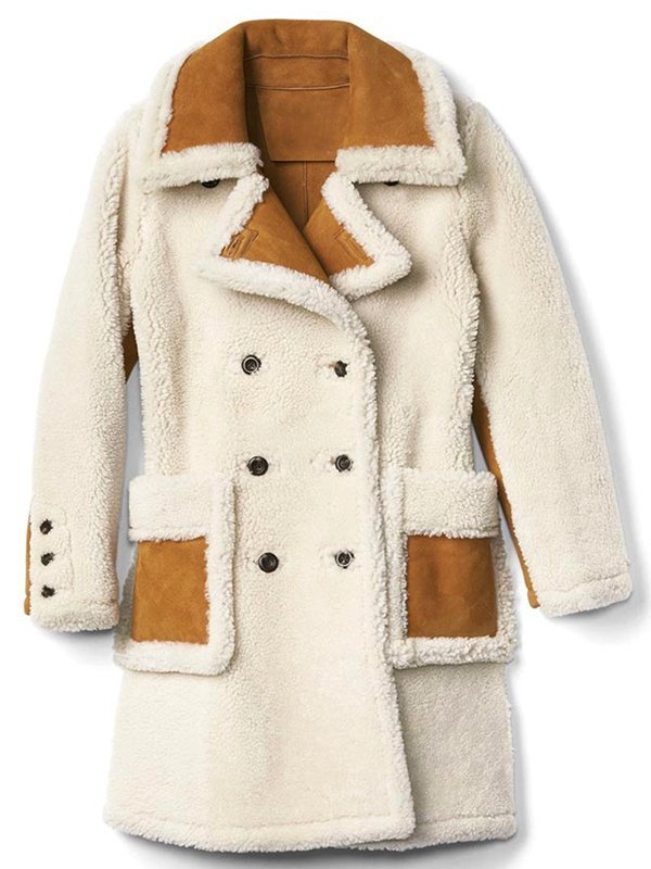 Women's Double Breasted Shearling Coat