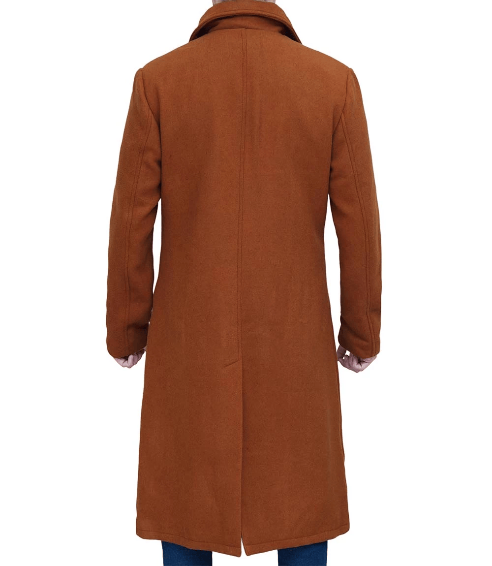 Trenton Men's Tan Long Wool Coat