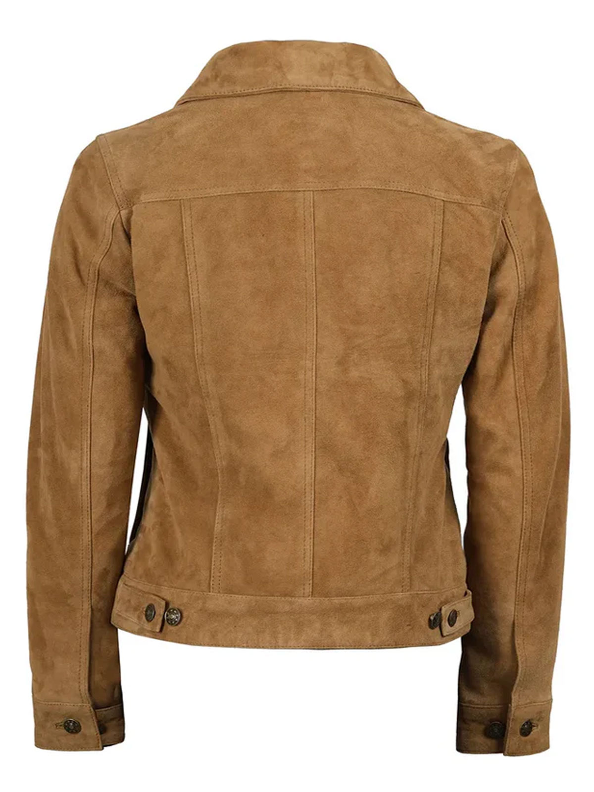 Women's & Men's Light Beige Suede Trucker Jacket