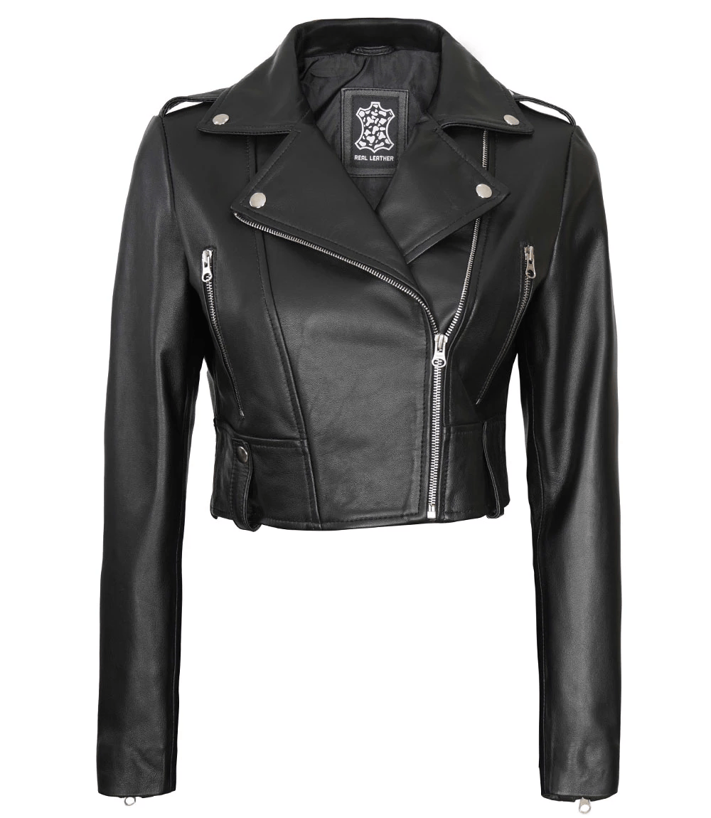 Cropped leather jackets